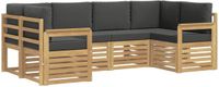 vidaXL - Hoek loungeset - 6 zitplekken - Polyester - Wit en Antraciet