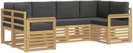 vidaXL - Hoek loungeset - 6 zitplekken - Polyester - Wit en Antraciet