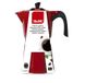 Ibili Bahia Cafetière Italienne 12 Tasses Transparent Rouge