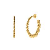 Lucardi Dames Stalen goldplated oorringen harten