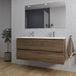 Saniclass Chaci Badkamermeubelset - 120x46x55cm - keramische wastafel wit - 2 wasbakken - 2 kraangaten - 2 lades - rechthoekige spiegel - noten