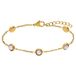 Lucardi Dames Stainless steel parelarmband voor dames - Armband - Staal - Goudkleurig - 19 cm