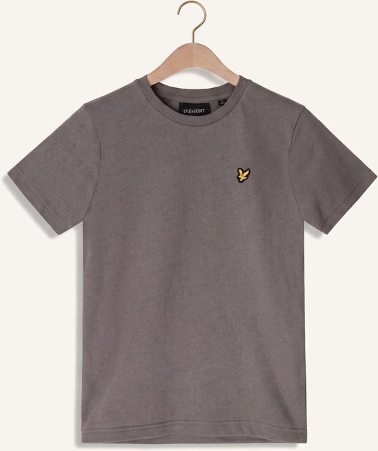 Lyle & Scott Plain T-shirt Polo's & T-shirts Jongens - Polo shirt - Grijs - Maat 134/140