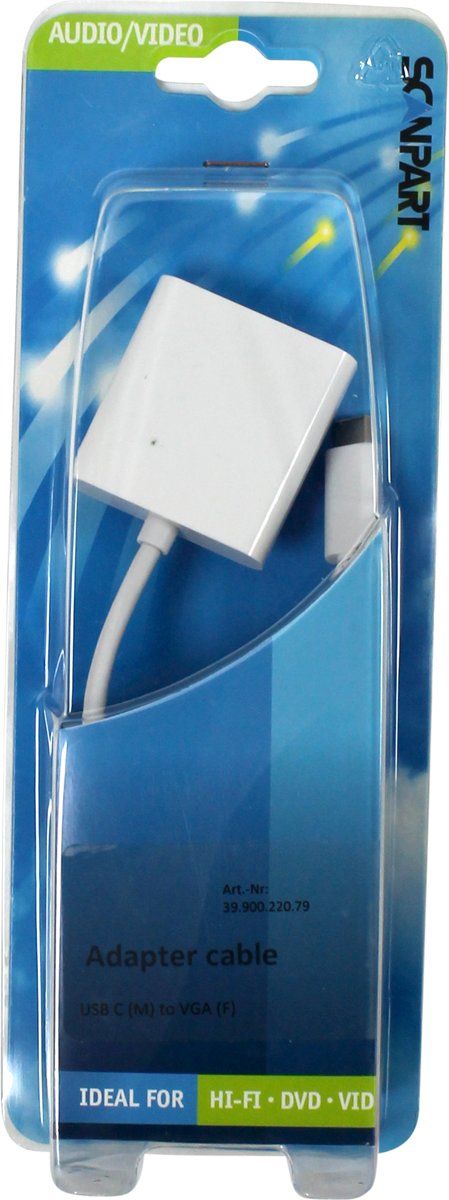 Scanpart USB C M naar VGA F adapter kabel