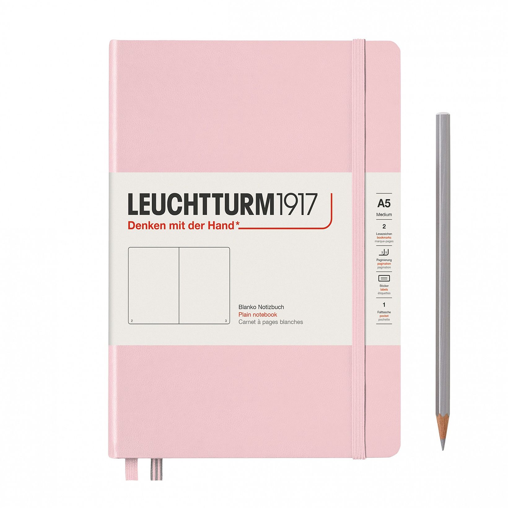 Leuchtturm1917 A5 Hardcover Notebook - Powder Pink - 251 Pages