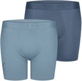 Sloggi Men SLG Base Soft Short - heren boxershort korte pijp (2-pack) - licht- en middenblauw