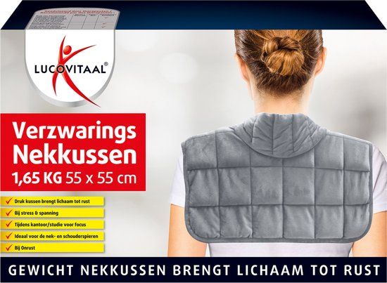 Lucovitaal Verzwaringsnekkussen - 1,6 kg - Grijs