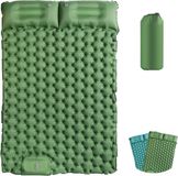 Generisch Bol Camping Slaapmat 2 Personen Zelfopblazend Luchtmatras Outdoor Camping Matras met Kussen Slaapmat Opvouwbaar Ultralicht Luchtbed Opblaasbare Campingmat met Voetpomp voor Strandtent