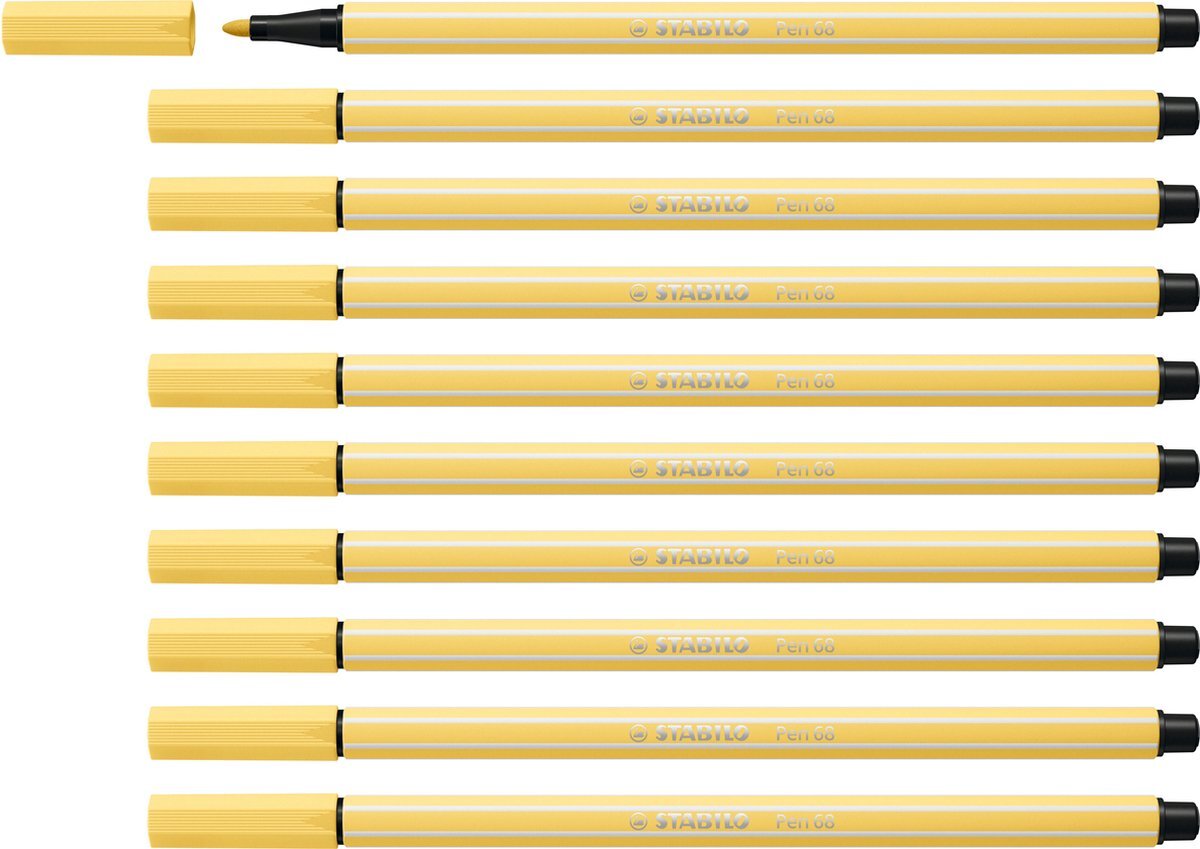 Stabilo Viltstift pen 68/23 licht geel | 10 stuks