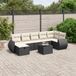 Maison Exclusive - Ensemble de meubles de jardin 8 pièces avec canapé et coussins, noir, en polyrotin
