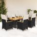 Prolenta Maison Exclusive Tuinset 7-delig Polyrotan Zwart met Kussens