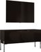 3E 3xE living.com Meuble TV Noir mat / Noir brillant, avec pieds en chrome, largeur 100 cm
