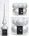 Decoris Compleet glazen kerstballen pakket winter wit glans/mat 32x stuks met piek mat