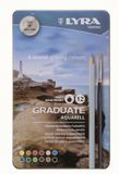 Lyra Graduate Water Soluble Hex Crayons 3.3mm - Metal Box of 12 Pcs