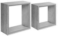 Homemania Ginevra rek voor wanddecoratie – woonkamer, slaapkamer, kantoor – MDF, eiken Imperial 35 x 35 x 15,5/30 x 30 x 15,5 cm