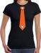 Bellatio Decorations Shoppartners Bv Zwart fan t-shirt voor dames - oranje voetbal stropdas - Holland / Nederland supporter - EK/ WK shirt / outfit M