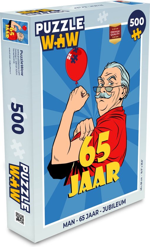 MuchoWow Puzzel Man - 65 Jaar - Jubileum - Legpuzzel - Puzzel 500 stukjes