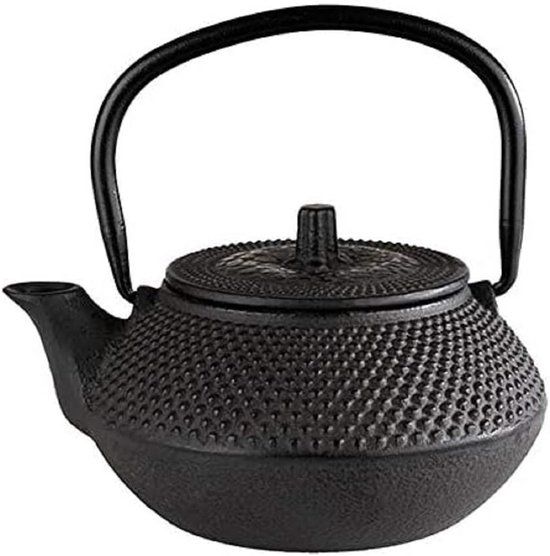 APS Theepot - Gietijzeren Theekan - Afneembare Deksel en Handgreep - Zwart - Ø 12,5 cm - 0,4 Liter