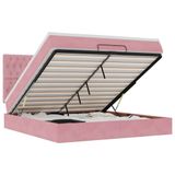 vidaXL Ottoman bed met matrassen 90x190cm fluweel roze