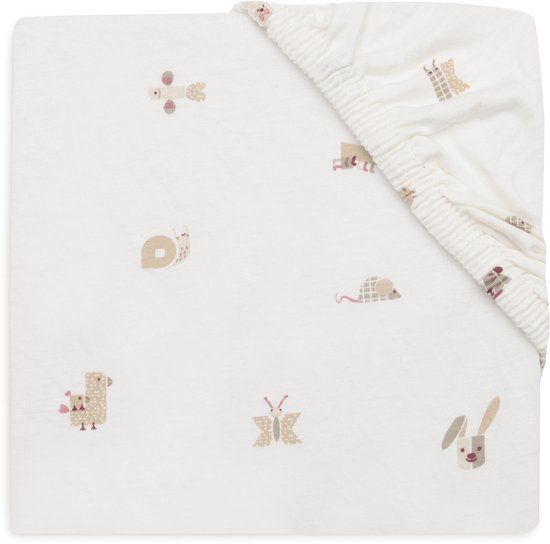 Jollein Hoeslaken Ledikant - 70/75x140/150cm - Jersey - Animal Friends