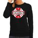 Bellatio Decorations Have Fear Denmark is Here sweater met sterren embleem in de kleuren van de Deense vlag - zwart - dames - Denemarken supporter / Deens elftal fan trui / EK / WK / kleding XS