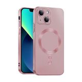 ICOVERI Magnetische TPU-gel beschermhoes, compatibel met iPhone 14, metallic effect, mat, compatibel met Magsafe, camerabescherming, displaybescherming, militaire kwaliteit, flexibel TPU, roze