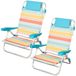 AKTIVE Santorini Opvouwbare strandstoelen, 50 x 48 x 80 cm, 7 posities, aluminium en textileen, gestreept, meerkleurig, met kussens en handgrepen, model Santorini