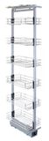 MonsterShop Uittrekbare keukenkast - RVS - 46cm d x 170-195cm h - 6 manden