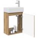 vidaXL Meuble de salle de bain avec robinet chêne artisanal 45,5 x 22,5 x 84 cm