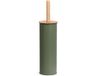 Zeller brosse WC/balayette dans support - bambou bois - vert sauge - H38 x D10 cm