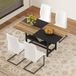 STILVORA Ensemble de table à manger 160 x 90 cm - Avec étagère de rangement et 6 chaises de salle à manger - Pour salle à manger et cuisine - MDF Métal Blanc