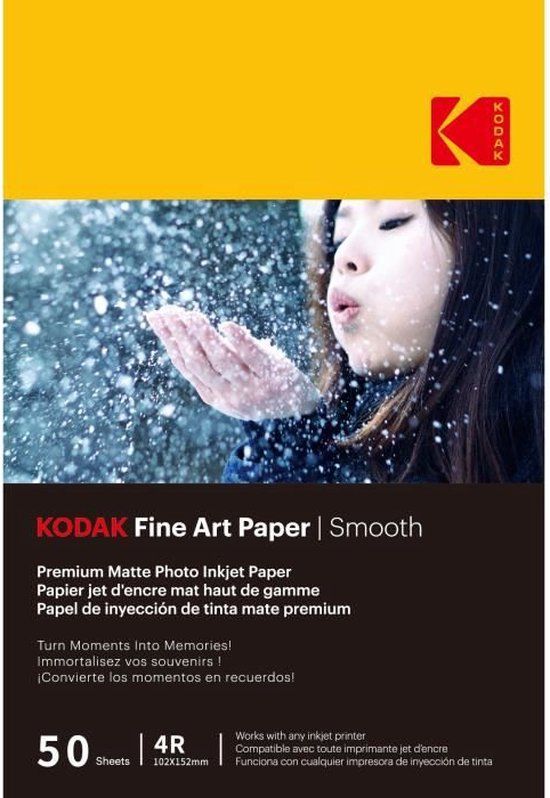 KODAK - 50 vellen fotopapier, mat, A6 formaat (10x15cm), 230g/m²