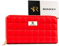 Rovicky - Portefeuille femme - Grand - Piquant - Élégant - Rouge - Cuir écologique