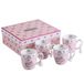 London Boutique K414 Thee Koffiebeker Mok Set 4 Fijn China Porselein Retro Vintage Shabby Chic in Geschenkdoos