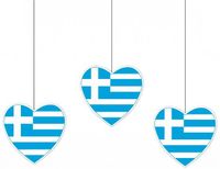 Merkloos / Sans marque Fest-Dekor Gmbh 5x Hangdecoratie harten Griekenland 28 cm