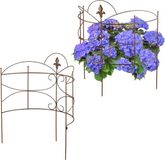 Relaxdays plantensteun halfrond - set van 2 - 59,5 x 53 cm - hortensia - metaal