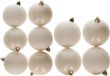 Kaemingk B.V. Boules de Noël en plastique - 10x pièces - blanc laine - 8 et 10 cm