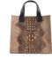 Giuliano Sac à main en cuir Sobek - Donkertaupe - Kroko - Fabriqué en Italie