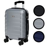 Leonardo Handbagage Koffer - Reis Trolley - Zwenkwielen - Cijferslot - 52 x 34,5 x 20 cm - Zilver