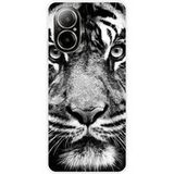 Realme Bedrukt siliconen hoesje compatibel met Realme C67 4G Tigre blanc et noir