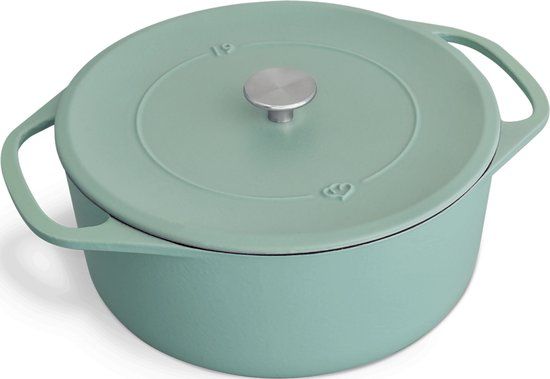 Springlane Cocotte Braadpan - Gietijzer - Mint - 28 cm - 6 l