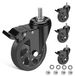 Set de 4 roues de remplacement avec frein, 125 mm