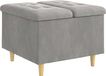 Ottoman avec rangement gris clair 60 x 60 x 45 cm velours
