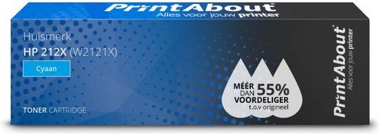 PrintAbout Toner 212X (W2121X) Cyaan | Hoge capaciteit | Huismerk