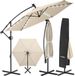 Tectake Parasol suspendu avec pied - 3 x 3 m - Beige