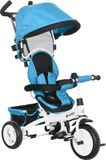 Tricycle for children - Growth model - Suitable from 12 months - Foldable - Telescopic push bar - Foldable sun canopy - Safety harness - Plastic - Purple