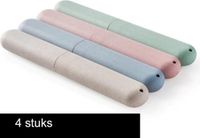 CHPN - Étui à brosse à dents - Étui de voyage pour brosse à dents - 4 pièces - Boîte à brosse à dents - set de 4 - Étui à brosse à dents - Étui de voyage - Support de voyage