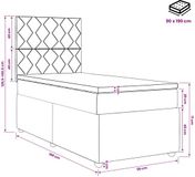 vidaXL LED Boxspringbed met Matras Lichtgrijs 90 x 190 cm Stof