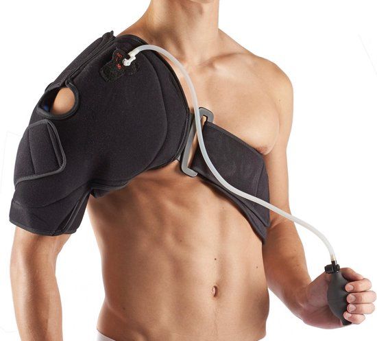 Schaper CoolComp Schouder Ice Pack en Compressie - Zwart - Links - One size