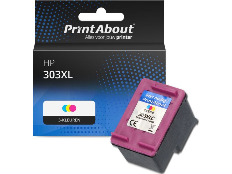 PrintAbout Inktcartridge 303XL (T6N03AE) 3-kleuren geschikt voor HP